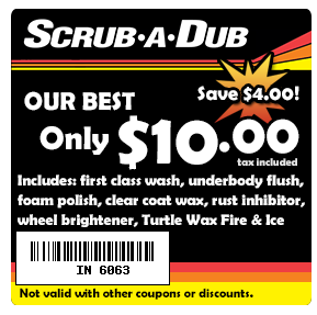 Coupons Car Wash Deals Oil Change Coupons Scrub A Dub